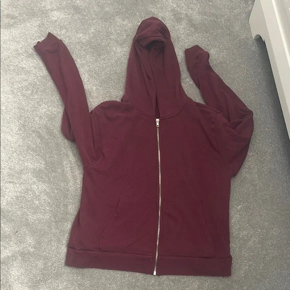 Brandy Melville Tops Brandy Melville Red Boxy Zippered Long